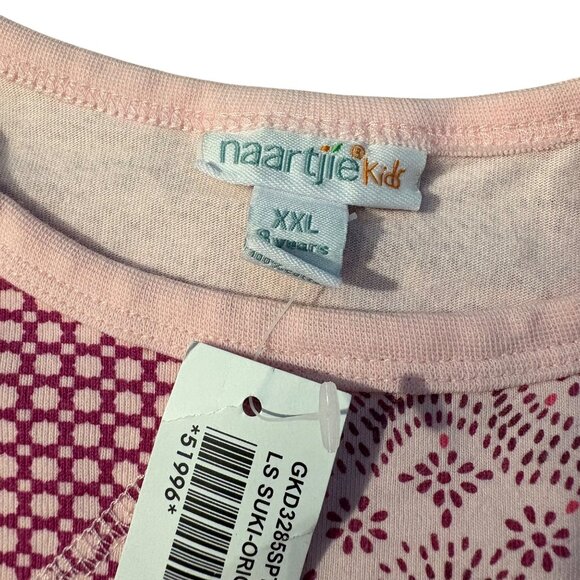 Naartjie Kids XXL Long-Sleeve Pink & Purple Mixed Print Ruffle Dress NWT - Picture 2 of 3